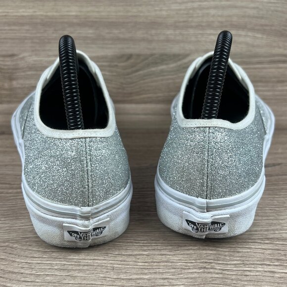 Vans Off The Wall Women's Gray & White Glitter Slip On Sneakers Shoe - Picture 6 of 8